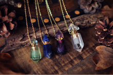 Load image into Gallery viewer, Fluorite Quartz Potion Bottle Necklace