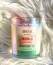 Load image into Gallery viewer, Loved AF • Healing AF • Abundant AF Intention Candle 6oz.