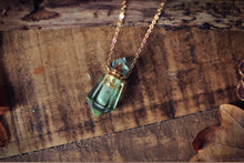Load image into Gallery viewer, Fluorite Quartz Potion Bottle Necklace