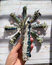 Load image into Gallery viewer, Sage, Lavender, and Blue Eucalyptus mini smudge wands