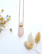 Load image into Gallery viewer, Rose Quartz Potion Bottle Necklace
