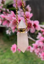 Load image into Gallery viewer, Rose Quartz Potion Bottle Necklace
