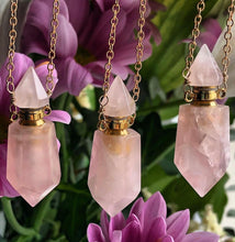 Load image into Gallery viewer, Rose Quartz Potion Bottle Necklace
