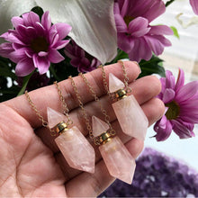 Load image into Gallery viewer, Rose Quartz Potion Bottle Necklace

