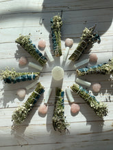 Load image into Gallery viewer, Sage, Lavender, and Blue Eucalyptus mini smudge wands
