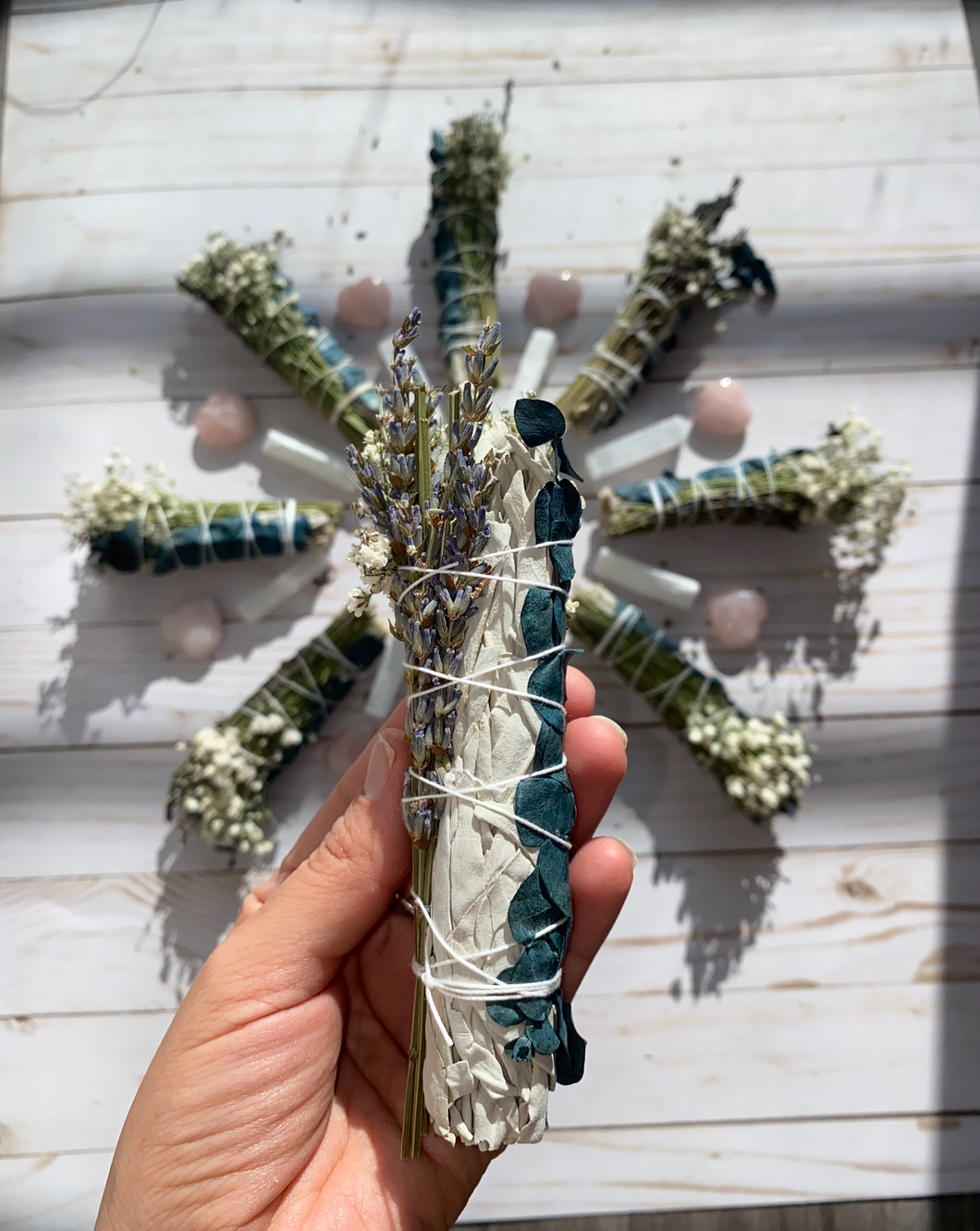 Sage, Lavender, and Blue Eucalyptus mini smudge wands